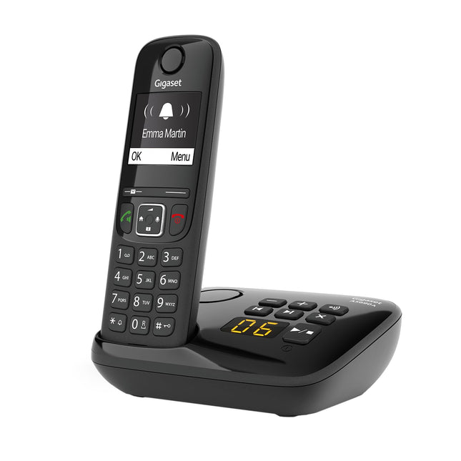 Gigaset AS690A - Juhtmeta DECT-telefon automaatvastajaga - suur, suure kontrastsusega ekraan - reguleeritavad heliprofiilid - käed-vabad funktsioon - ära sega, must [saksakeelne versioon]