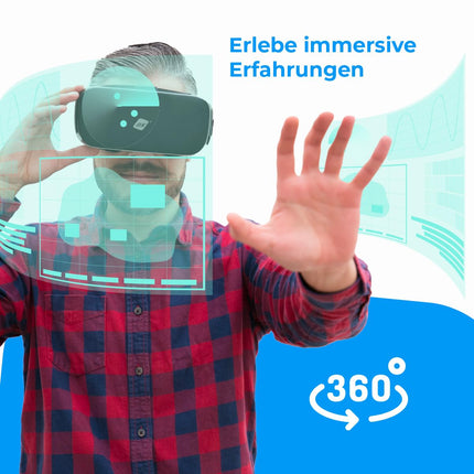 NK nutitelefoni 3D VR-prillid - nutitelefoni virtuaalreaalsuse nutikad prillid 4,7" - 6,53", vaatenurk 90-100 kraadi, 360° pöörlemine, reguleeritav lääts ja pupilli reguleerimine - must