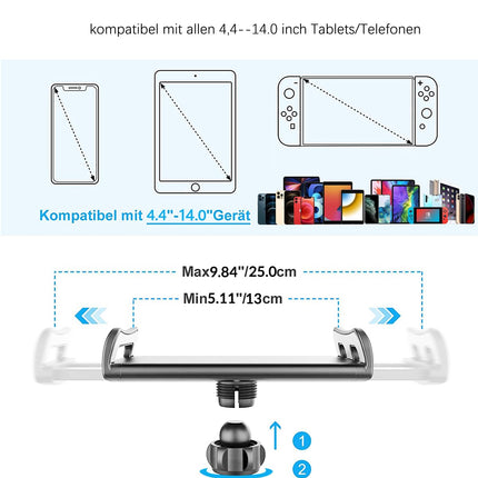 Zommuei tahvelarvuti hoidik autosse, tahvelarvuti hoidikud autosse - pikendatav auto peatoele kinnitatav tahvelarvuti hoidik iPadile, iPhone'ile/Samsung Tabile/Kindle Fire HD-le/Nintendo Switchile jne. 4,4–14-tollistele seadmetele