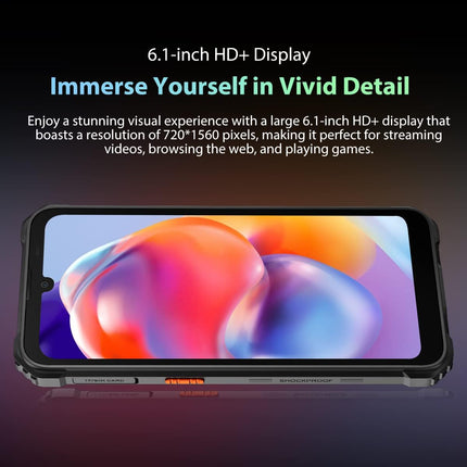 Blackview lepinguta õues kasutatav nutitelefon BV5300 PRO, ArcSoft® 13MP+8MP, 7GB+64GB (1TB laiendus), 3 kaardipesa, Android 12 DUAL SIM IP68 veekindel nutitelefon, 6.1'' HD+, 6580mAh aku, roheline