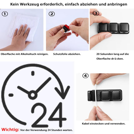 Smofishi kaablihoidik, 3 tk 3 pesaga kaabliklambrit, reguleeritav kaablikorraldaja, magnetiline kaablihaldus, isekleepuv kaablihoidik laua, öökapi, USB ja laadimiskaablite jaoks (valge)