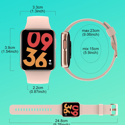GRV Smartwatch for Women Men, 1.4 inch Touch Color Display Fitness Watch with SpO2, Heart Rate Monitor, Pedometer, Sleep Monitor, 9 Training Modes, Personalized Watch Face, Stopwatch, IP68 Waterproof