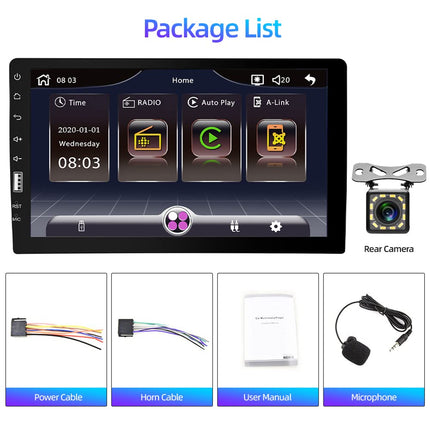 Podofo 1 DIN autoraadio Apple Carplay ja Android Autoga, 9-tolline ühe DIN autoraadio ekraaniga, Bluetoothi/FM-raadio/SWC/peegliühenduse/USB + tahavaatekaamera ja mikrofoniga