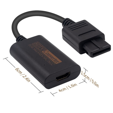 Duttek N64 to HDMI Converter, N64 to HDMI Adapter Cable, HDTV Video Converter Supports SNES, SFC, N64, GC Displays Modes Output to 720p, No Power Supply Required, 20 cm.