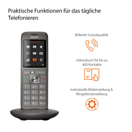 Gigaset CL660 - Juhtmeta DECT-telefon ilma automaatvastajata suure TFT-värvilise ekraaniga - kaasaegne kasutajaliides, õhuke disain, antratsiitmetallik [saksa versioon]