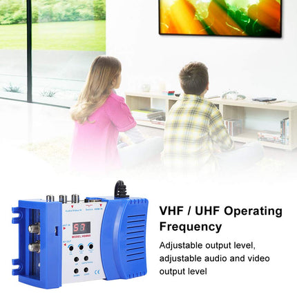 1080P digitaalne RF HDMI modulaator, AV-RF muundur, kaasaskantav digitaalne kahesageduslik VHF/UHF modulaator, PAL/NTSC standardmodulaator AV-RF muundur teleri, arvuti ja DVD jaoks