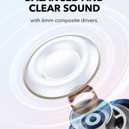 Ankeri Soundcore A30i, juhtmevabad kõrvaklapid, nutikas mürasummutus, ülim mürasummutus, elegantne huulepulga disain, kerge ja mugav, selge heli, 15 tundi ANC-ga, IP54, Bluetooth 5.4