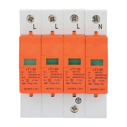 4P 20KA 420VAC House Surge Protection Low Voltage Arrester