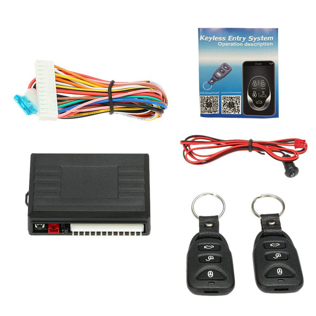 Shkalacar central locking universal car door lock trunk release, car alarm system, car key cover, keyless entry system central locking kit with remote control