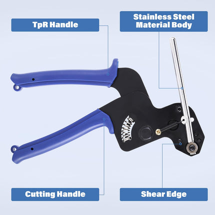 homdat 150 pieces stainless steel cable ties and metal tie gun, 3 sizes metal cable ties, cable tie pliers set cable tie tool with gloves, cable tie remover, tool bag