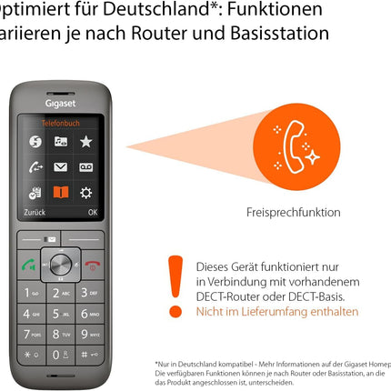 Gigaset CL660HX - disainer-DECT-telefonitoru laadimisalusega - Fritzbox-ühilduv - kvaliteetne juhtmeta telefon ruuteritele ja DECT-baasjaamadele, antratsiitmetallik [saksa versioon] [ilma baasjaamata]