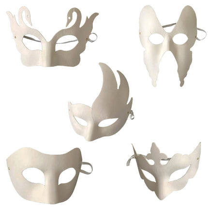 10-osaline valge mask, maskeraadi poolmask, isetehtud maskiballi peomask peotantsuks, karnevaliks, rollimänguks, ooperiks (valge)