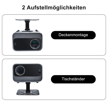 Salange projektori alus, projektori kinnitus, universaalne mitme nurga all 1/4-tollise kruviliidesega projektori alus, projektori kinnitus, projektori alus, 360° pööratav, must