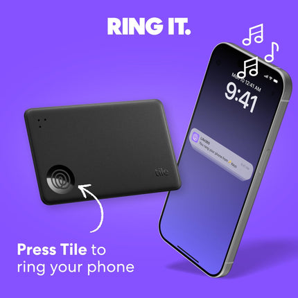 Tile by Life360 Slim (2024) – rahakotiotsija, Bluetooth-jälgija ja esemete leidja pagasisiltide, passide ja muu jaoks, iOS-i ja Androidi ühilduv, telefoniotsija, 1 tk pakis (must)