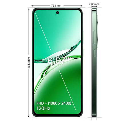 OPPO Reno12 FS 5G 12+512GB, Android nutitelefon ilma lepinguta, mobiiltelefon, 120Hz 6.67" OLED ekraan, Dimensity 6300, 50MP tehisintellektiga põhikaamera, SUPERVOOC 45W, 5000mAh aku, IP64 kaitse, NFC, roheline