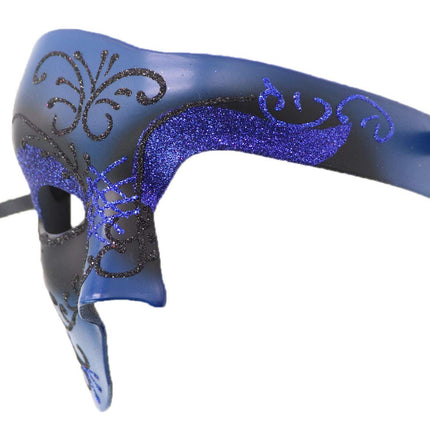 Coolwife'i maskeraadimask Vintage Ooperifantoom Ühesilmne Poolnägu Kostüüm (Sinine)