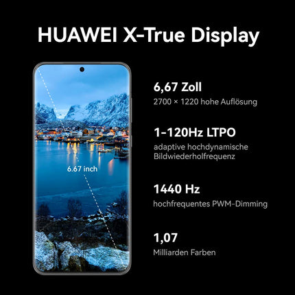 HUAWEI P60 Pro, ülivalgustusega XMAGE kaamera, 12 GB + 512 GB, vastupidav Kunlun klaas, 88 W Supercharge, 4815 mAh võimas aku, Rococo Pearl, saksa versioon