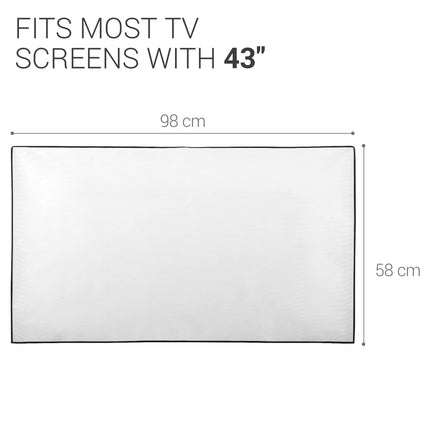 kwmobile 43" TV Cover - Indoor TV Screen Protector Cover - TV Screen Dust Cover - White