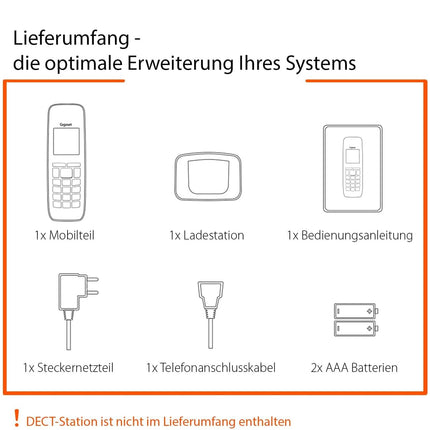 Gigaset E630HX - DECT-telefonitoru laadimisalusega - Fritzbox-ühilduv - Juhtmeta telefon ruuteri ja DECT-baasjaama jaoks - Tugev ja vastupidav, must [Saksa versioon] [Ilma baasjaamata]