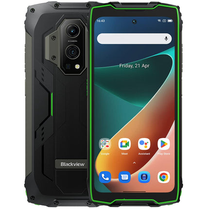 Blackview BV9300 lepinguta õues kasutatav nutitelefon (100LM taskulamp), 15080mAh aku, Helio G99 21GB+256GB, 6,7'' 120Hz 2.3K ekraan, 50MP kaamera, IP68 Android 12 veekindel nutitelefon, GPS NFC roheline