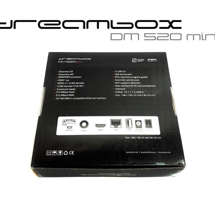 Dreambox DM520 mini HD 1x DVB-S2 tuuner PVR-valmis Full HD 1080p H.265 Linux vastuvõtja
