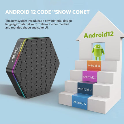 IDEALROYAL Android 12.0 teleriboks, 4 GB muutmälu, 64 GB ROM, Allwinner H618 neljatuumaline 64-bitine ARM-protsessor A53, 6K WiFi6, 2.4G/5G kahe WiFi-ühendusega BT 5.0, 100M Ethernet, 3D HDR10 H.265, nutiteleriboks miniklaviatuuriga