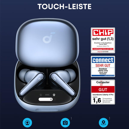 Ankeri Soundcore Liberty 4 Pro, juhtmevabad mürasummutavad kõrvaklapid, 7 anduriga kõrvaklapid, reaalajas ANC, 2x kiirlaadimine, stuudiokvaliteediga Hi-Fi muusika, selged kõned 6 mikrofoni ja tehisintellektiga