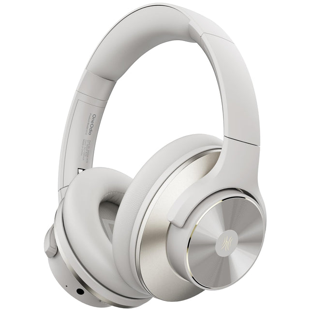 OneOdio A10 Bluetooth kõrvaklapid hübriidse aktiivse mürasummutusega, kuni 62 tundi, juhtmevabad kõrvaklapid kõrglahutusega heliga, sügav bass, mikrofon reisimiseks, koju, kontorisse (hallvalge)