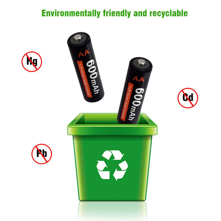 CITYORK päikesepatarei AA 600mAh + aku AAA 300mAh 1.2V NI-MH laetav, päikesepatarei päikeselampidele, päikeselampidele, aiavalgustitele, päikeseradadele, päikeseenergial töötavatele LED-valgustitele, äratuskelladele, mänguasjadele (16 tk pakis)