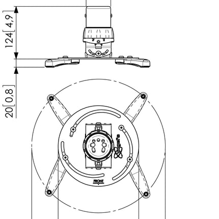 Vogel's PPC 1500 projektori laekinnitus 30–337 mm (1,2–13,2 tolli) projektoritele, pööratav ja kallutatav, max 15 kg, valge