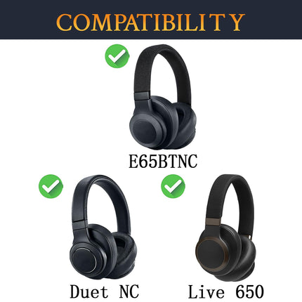 SOULWIT jahutusgeeliga vahetuskõrvapadjad JBL E65 (E65BTNC)/Live 650 (650NC 650BTNC)/Live 660 (660NC 660BTNC)/Duet NC kõrvaklappidele, pehmema ja tihedusega vahuga padjad