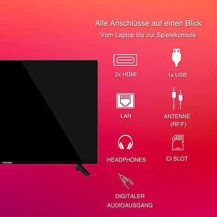 Telefunken 40-tolline TiVo-toega nutiteler (Full HD, HDR, kolmekordne tuuner, HD+ 6 kuud hinna sees) D40F751X7CW