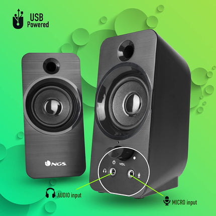 NGS SB350, 12 W arvutikõlarid USB-ühendusega, mustad