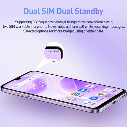 Ulefone Note 15 3G Smartphone without a contract, 3-card slot, Quad Core 5GB+32GB, DUAL-SIM Android 12 mobile phone, 6.22'' HD+, 8MP+5MP camera, 4000mAh battery, Face unlock GPS Blue