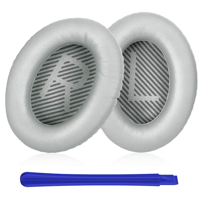 TesRanki kõrvapadjad Bose QuietComfort 35 ii ja QuietComfort 35 vahetuskõrvaklappidele, professionaalsed kõrvapadjad Bose QC35 ii, QC35, QC25, QC15, QC2 AE2 AE2i AE2w SoundTrue ja SoundLink kõrvaklappidele - hõbedased
