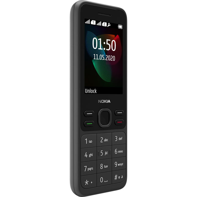 Nokia 150 versioon 2020 põhitelefon (2,4 tolli, 4 MB sisemälu (laiendatav kuni 32 GB MicroSD-kaardi abil), 4 MB RAM, kahekordne SIM-kaart) must