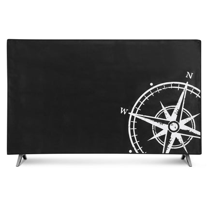 kwmobile 65" TV Cover - Indoor TV Screen Protector Cover - TV Screen Dust Cover - Compass Vintage White Black