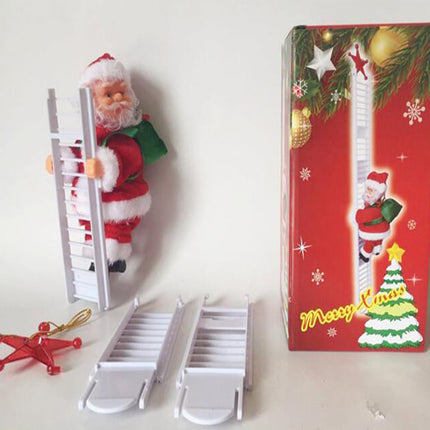 SHJOEE Electric Santa Claus on Ladder Climbing Santa Claus Perfect Santa Claus Climbing Decoration Christmas for Walls, Windows, Garden, Christmas Tree Indoor Outdoor