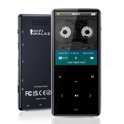 192 GB kaasaskantav MP3-mängija Bluetooth 5.0-ga, 2,4-tolline Srceen muusikapleier sisseehitatud kõlariga, mini-diktofon 64 GB micro SD-kaardiga, puutetundlikud nupud, diktofon, e-raamat, kõrvaklapid mustad