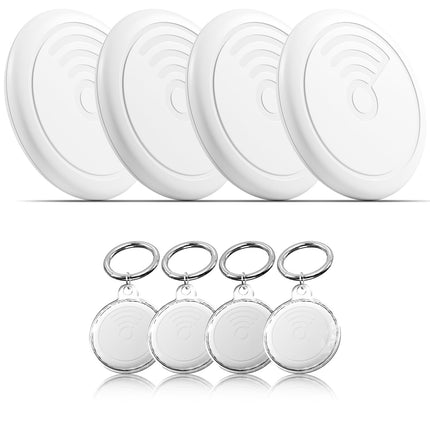 Air Tracker Tag Item Finder, 4 Pack, Compatible with Apple Find My (iOS Only), Replaceable Battery Item Locator with 4 Waterproof Cases and Keychains for Keys, Luggage, Suitcase,