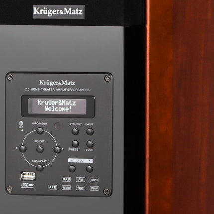 Krüger&amp;Matz KM0512 Active speaker boxes Passion Set 2.0, 250W brown/black