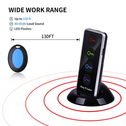 Key Finder, Up to 130 feet range in open space, Chlovoe Wireless Remote Control RF Key Finder Locator for Keys Wallet Cell Phone Glasses Luggage Pet Tracker