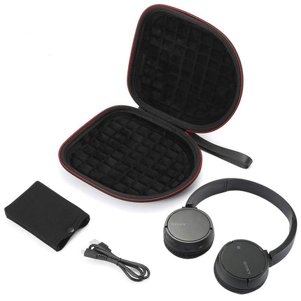 Kõva ümbris Sony WH-CH500, Sony MDR-ZX330BT juhtmevabade Bluetooth-kõrvaklappide jaoks, reisikott - must (musta voodriga)