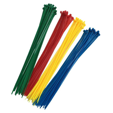 400 Pack Colored Cable Ties, High Quality Color Nylon Cable Ties - Cable Ties 300mm X 3.6mm, Yellow, Blue, Green, Four Colors 100 Pieces Each