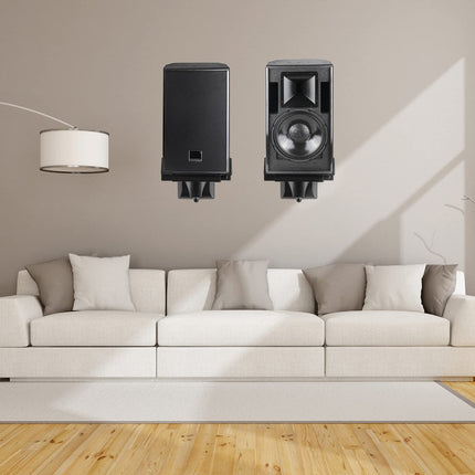 Dual speaker wall mounts, SAKOBS surround sound speakers, tiltable up and down 7.5° and swivelable left/right 45°, speaker mounts up to 25 kg, black SPM201 (2 pieces)