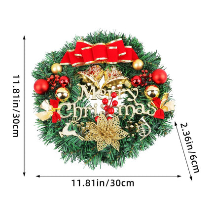 WBYNB Christmas wreath for front door, door wreath Christmas Christmas decoration, artificial Christmas wreath, for front door wall tree decoration Christmas party shopping malls shop windows (30 cm)