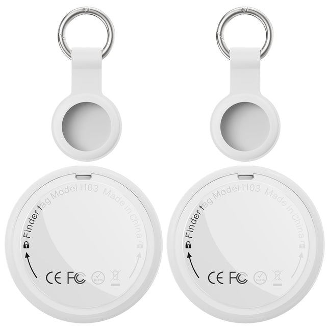 Air Tracker Tag 2-Pack - Smart Tag Compatible with Apple Find My (iOS ONLY) with Protective Case, Waterproof Item Finder, Bluetooth Key Finder for Wallet, Luggage, Replaceable Battery