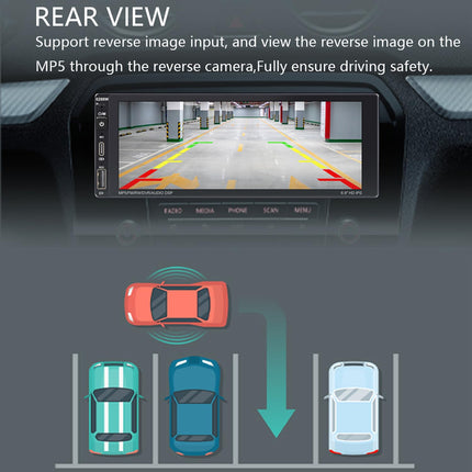 1-DIN Car Radio with Wireless CarPlay, Android Auto, 6.9-inch Touchscreen, Bluetooth Car Radio, Supports FM AM, RDS Radio, Mirror Link, USB Type-C, Voice Control, Power Failure Memory