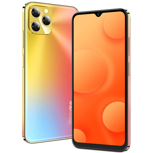 Blackview A95 Smartphone Unlocked, 20MP+8MP Camera, Helio P70 8GB+128GB, 6.53" HD+ Screen, 4380mAh 18W Fast Charging, Dual-SIM Android 11 Phone, Fingerprint GPS, Box Speaker, Gold