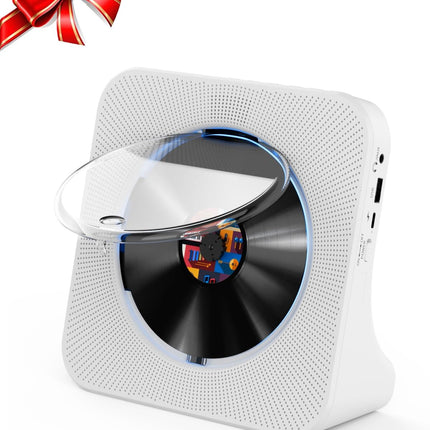 Gueray CD Player Bluetooth CD Player with Speaker Supports Remote Control Display FM Radio with CD Player USB Card Playback 3.5 mm AUX Alarm Clock Headphone Jack Dust Cover